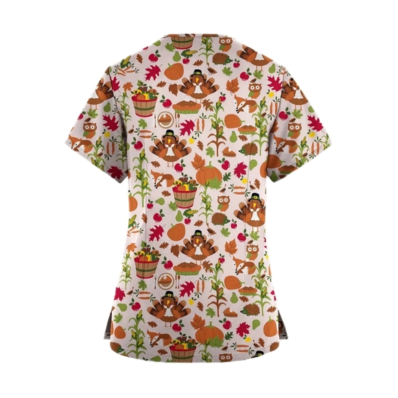 Graphic Scrub Top Womens Large - Picture 2 of 8
